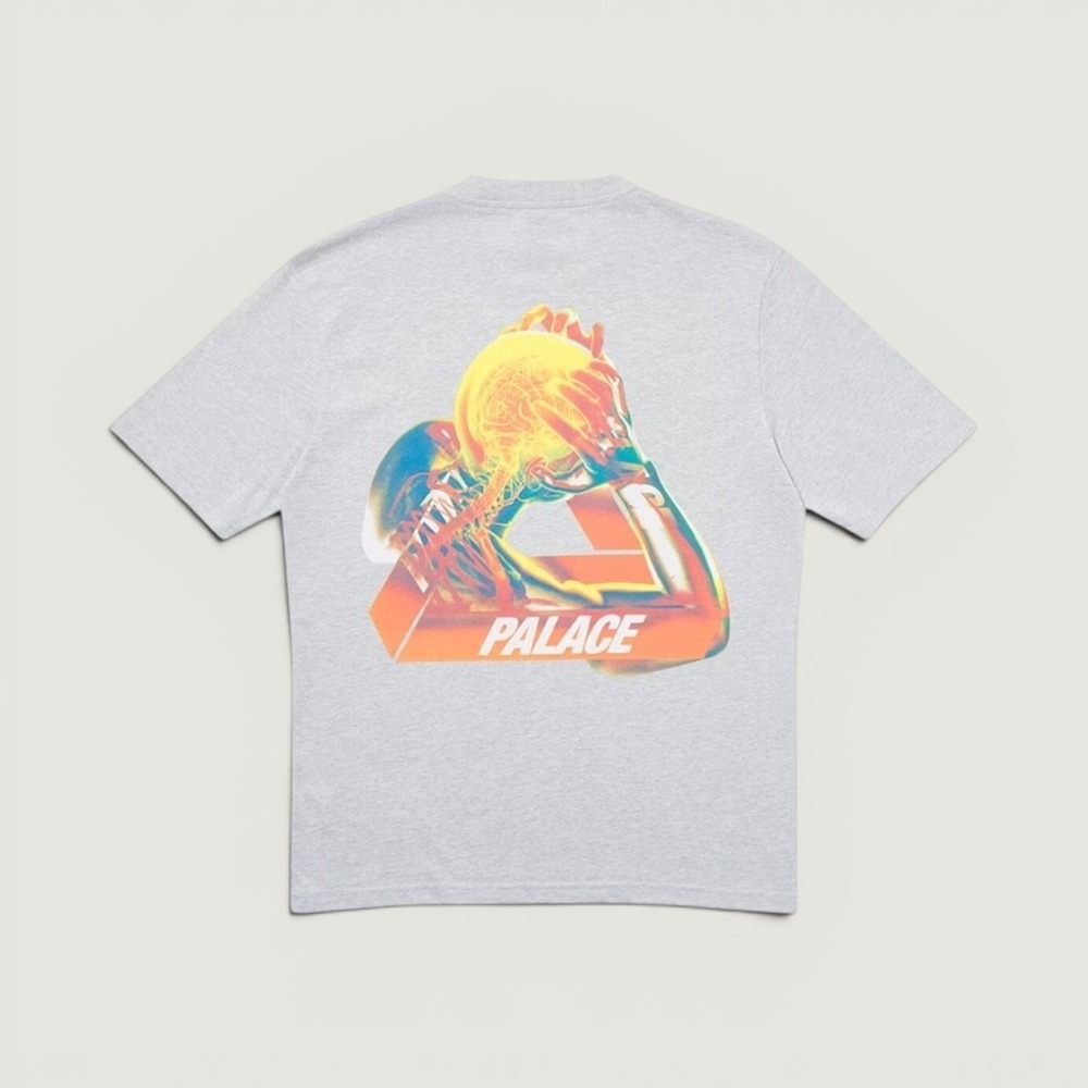 Palace Tri-Gaine T Shirt Grey Marl M